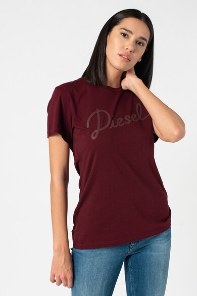 Diesel Tricou cu imprimeu logo si decolteu la baza gatului Sully Femei