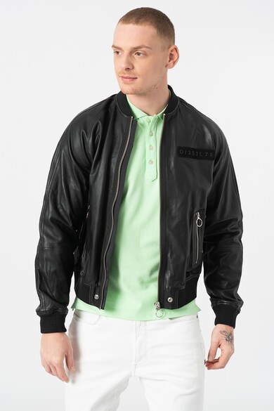 Diesel Jacheta bomber de piele cu aplicatie logo L-Pins-A Barbati