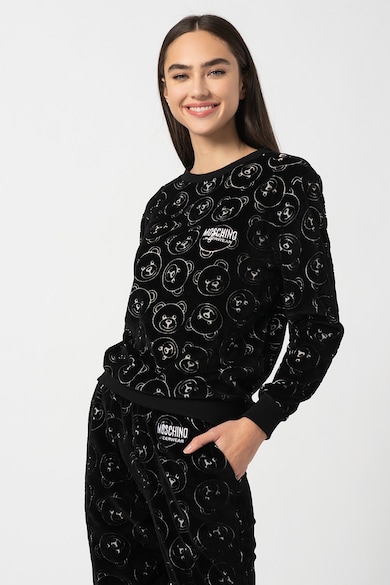 Moschino Bluza de pijama cu model monograma Femei