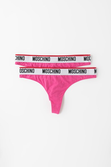 Moschino Set de chiloti tanga cu banda logo in talie - 2 perechi Femei