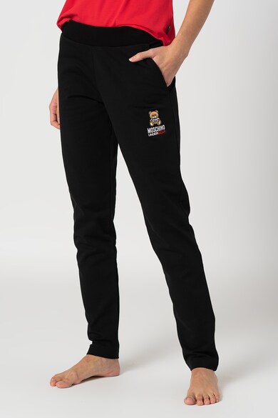 Moschino Pantaloni de pijama cu logo brodat Femei