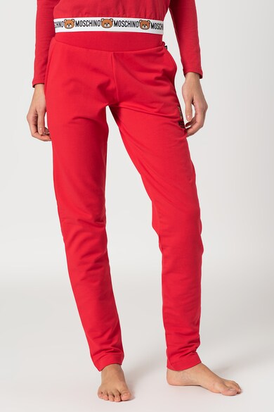 Moschino Pantaloni de pijama cu logo brodat Femei