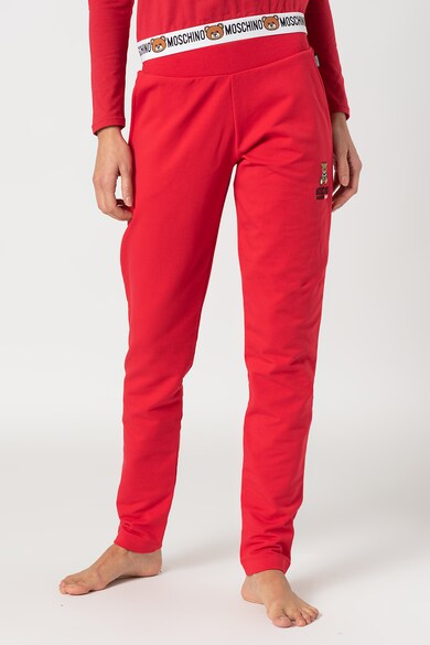 Moschino Pantaloni de pijama cu logo brodat Femei