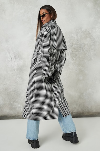 Missguided Palton lung cu model houndstooth Femei