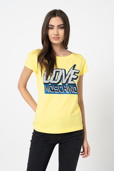 Love Moschino Tricou cu imprimeu logo supradimensionat Femei