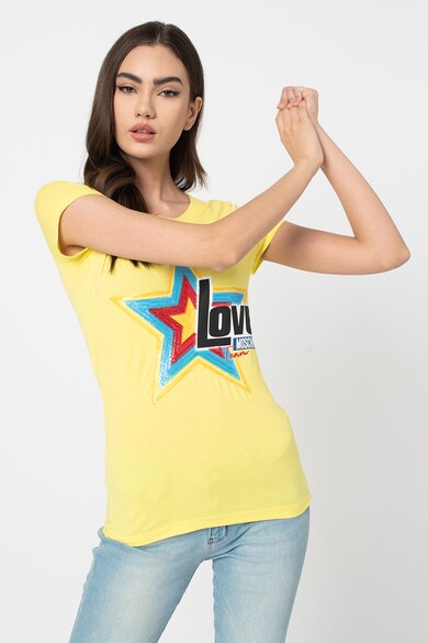 Love Moschino Tricou cu aplicatii din paiete Femei