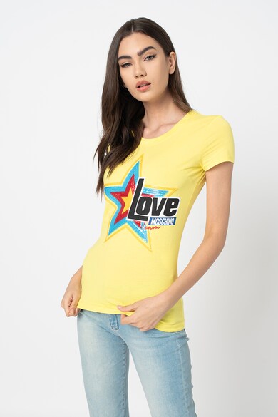 Love Moschino Tricou cu aplicatii din paiete Femei