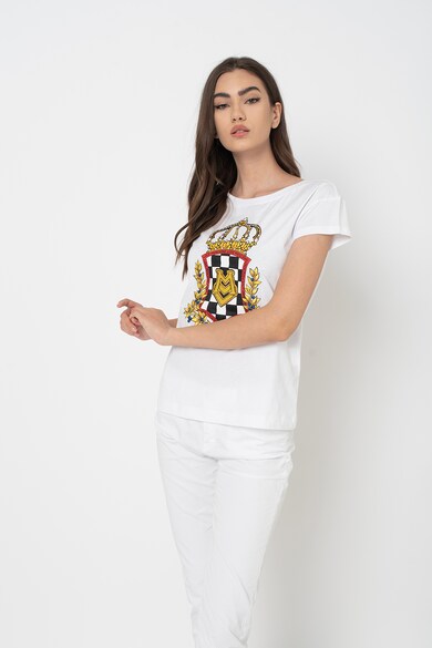 Love Moschino Kerek nyakú póló logómintával női