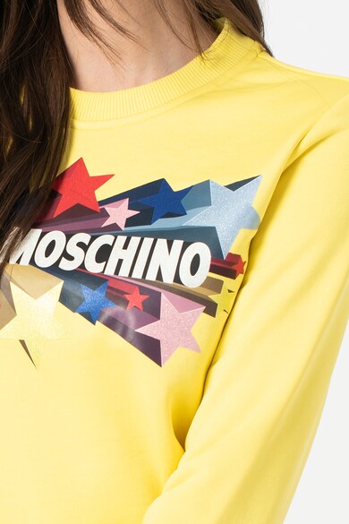 Love Moschino Bluza sport cu aplicatii stralucitoare in forma de stea Femei