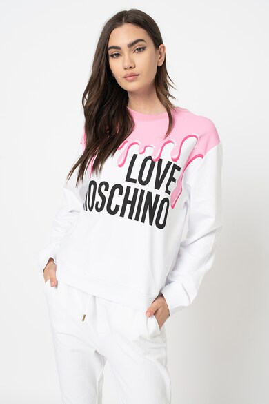 Love Moschino Суитшърт с лого и овално деколте Жени