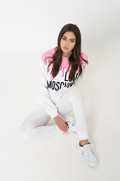 Love Moschino Kerek nyakú pulóver logós mintával női