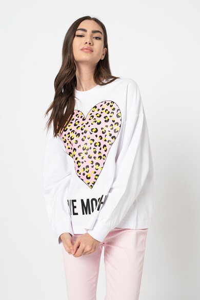Love Moschino Bő fazonú pulóver logós mintával női