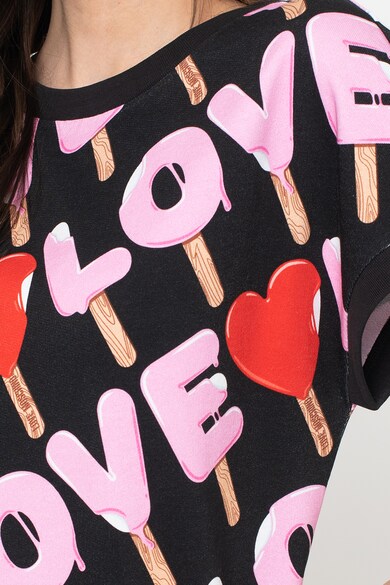 Love Moschino Bő fazonú póló logós mintával női