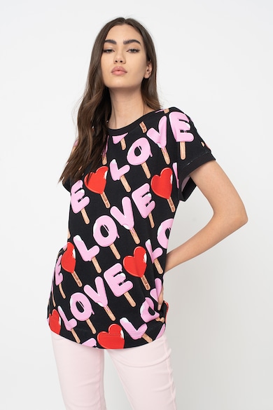 Love Moschino Bő fazonú póló logós mintával női