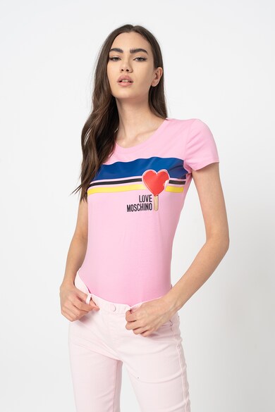 Love Moschino Tricou slim fit cu logo Femei