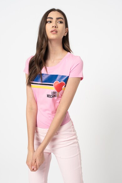 Love Moschino Tricou slim fit cu logo Femei