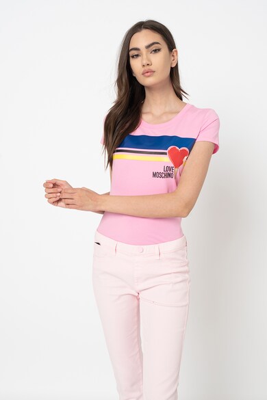 Love Moschino Tricou slim fit cu logo Femei