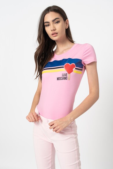 Love Moschino Tricou slim fit cu logo Femei