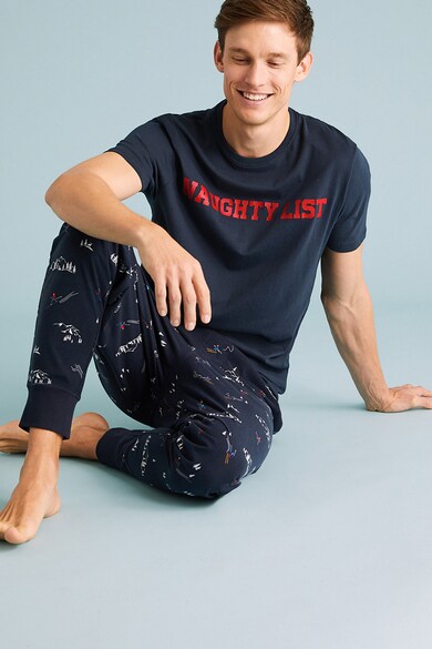 Marks & Spencer Tricou de pijama cu imprimeu text Barbati