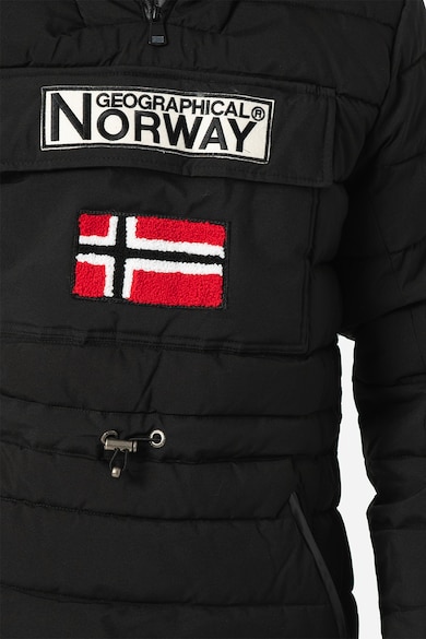 Geographical Norway Geaca cu vatelina si garnitura de blana sintetica, fara inchidere Coconut Barbati
