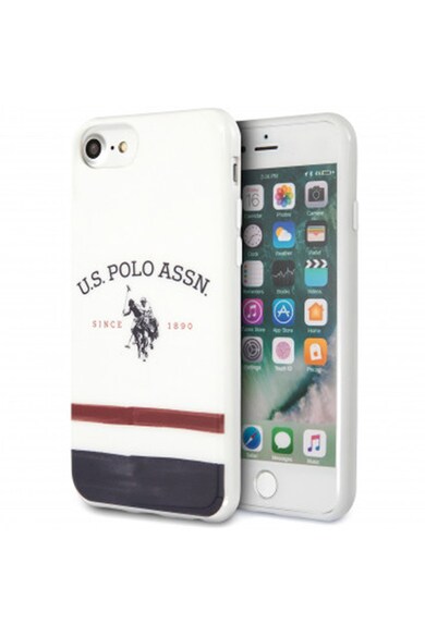 U.S. Polo Assn. Husa de protectie US Polo Tricolor Blurred pentru iPhone 7/8/SE 2, White Barbati