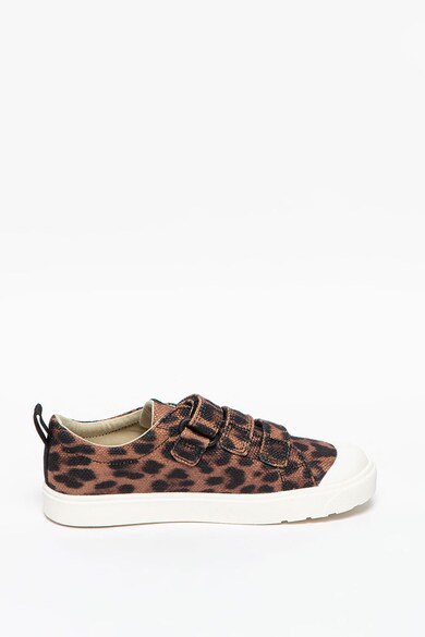 Clarks Pantofi sport cu inchidere velcro si animal print City Geo Fete