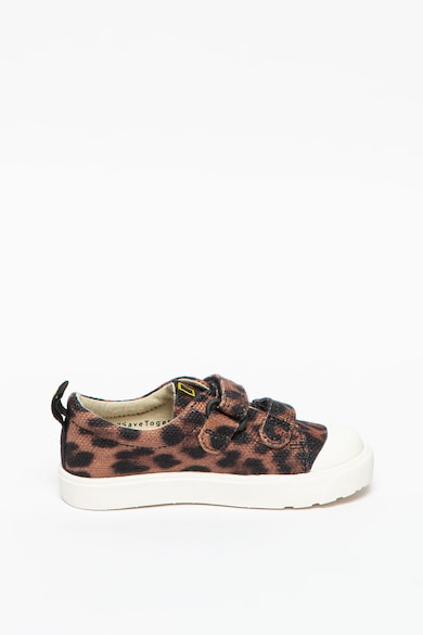 Clarks Pantofi sport cu inchidere velcro si animal print City Geo Fete