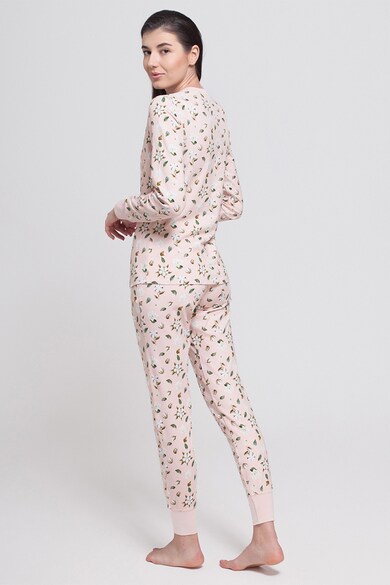 Sofiaman Pijama din amestec de bumbac organic cu model floral Femei