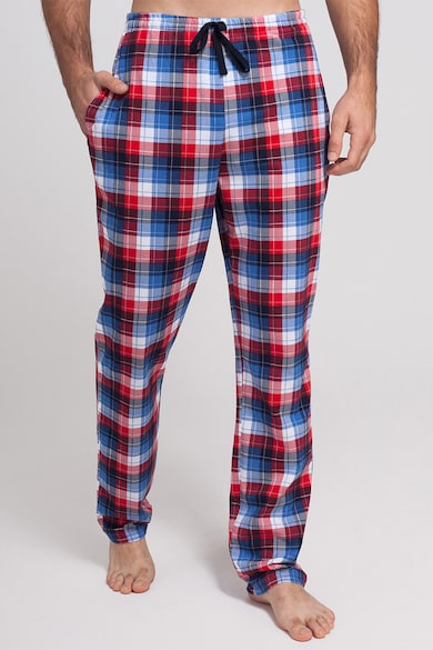 Sofiaman Pijama de bumbac cu pantaloni in carouri Barbati