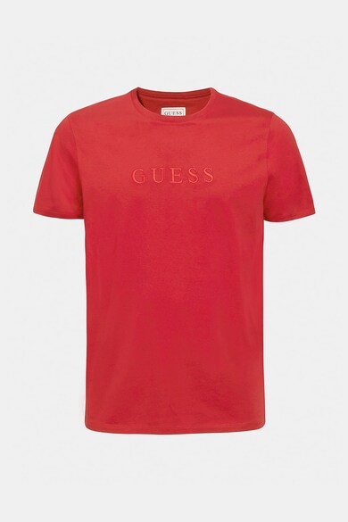 GUESS JEANS Tricou cu decolteu la baza gatului si logo brodat Barbati