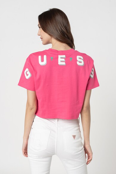 GUESS JEANS Tricou crop cu logo brodat Femei