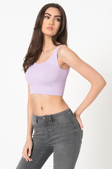 GUESS JEANS Top crop cu decolteu rotund Femei