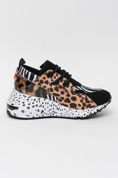 Steve Madden Pantofi sport cu talpa wedge si animal print Cliff Fete