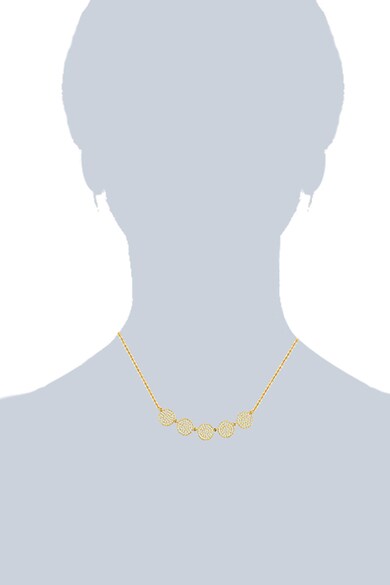Highstreet Jewels Colier tip lant placat cu aur, cu cristale si pandantive Femei