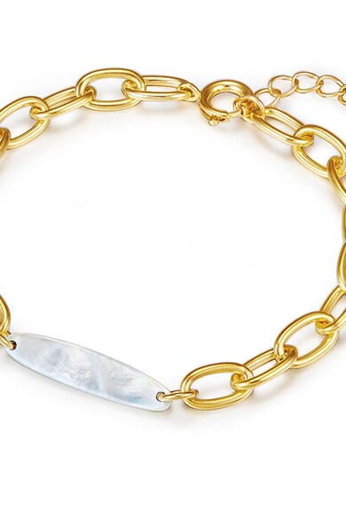Clara Copenhagen Bratara tip lant placata cu aur si decorata cu talisman cu perla organica Femei