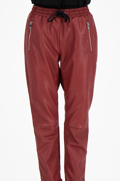 Silvian Heach Collection Pantaloni conici din piele ecologica cu snur de ajustare in talie Femei