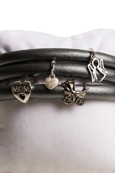 Christina Jewelry&Watches Bratara din piele cu siraguri multiple, talismane si pietre topaz Femei
