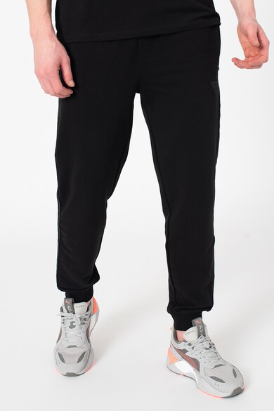 GUESS Pantaloni sport cu segmente laterale cu logo, pentru fitness Barbati