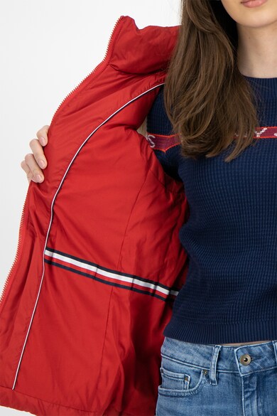 Tommy Hilfiger Vesta cu umplutura de puf, gluga si garnitura de blana sintetica Alana Femei