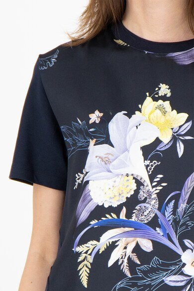 Ted Baker Tricou cu decolteu la baza gatului si model floral Debra Femei