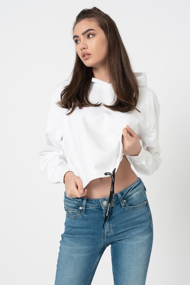 CALVIN KLEIN JEANS Hanorac crop cu snur la terminatie Femei