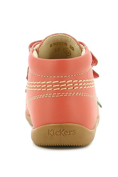 Kickers kids Ghete de piele cu velcro si cusaturi contrastante Fete