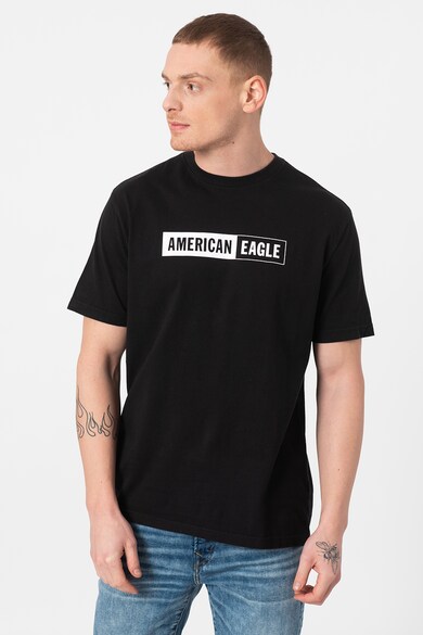 American Eagle Tricou cu decolteu la baza gatului si imprimeu logo Barbati