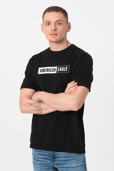 American Eagle Tricou cu decolteu la baza gatului si imprimeu logo Barbati