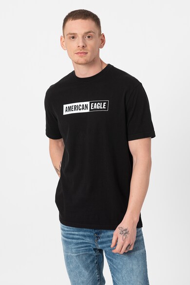 American Eagle Tricou cu decolteu la baza gatului si imprimeu logo Barbati