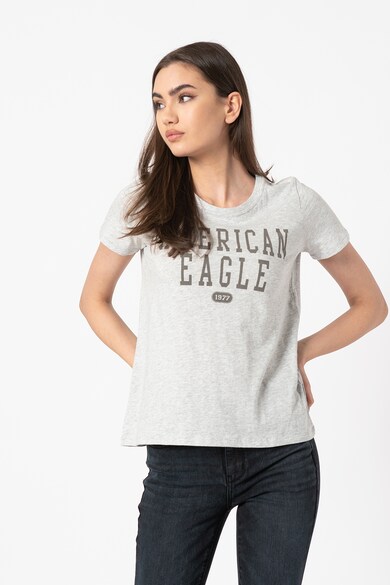 American Eagle Tricou cu decolteu la baza gatului si logo Femei