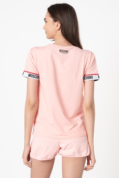 Moschino Tricou de casa cu benzi logo Femei