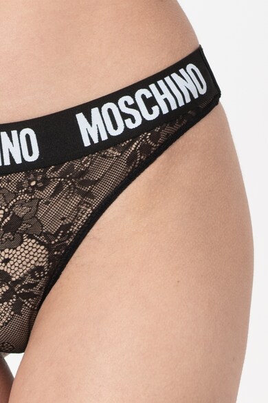 Moschino Chiloti de dantela cu banda logo in talie Femei