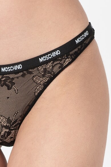 Moschino Chiloti de dantela cu banda logo in talie Femei