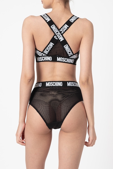 Moschino Bustiera cu imprimeu logo si spate decupat Femei